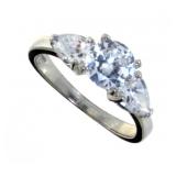 Gorgeous Round & Pear Cut White Topaz Ring