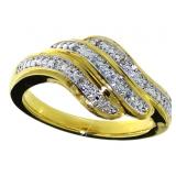 Elegant Diamond Accented Wave Ring