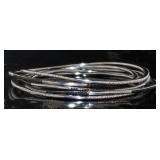 5 pc Black-Blue-White Diamond Accent Bangle Set