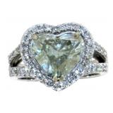 14kt Gold 4.00 ct Brilliant Heart Diamond Ring