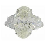 14k Gold 6.76 ct Oval Cut VS Lab Diamond Ring
