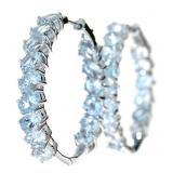 Natural 11.20 ct XX-Large Aquamarine Hoop Earrings