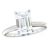 14kt Gold 2.17 ct Emerald Cut Lab Diamond Ring
