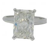 14k Gold 3.83 ct Radiant Cut VS Lab Diamond Ring