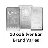 10 oz Silver Bar - Brand is Our Choice