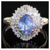 Platinum 2.64 ct GIA Sapphire & Diamond Ring