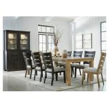 Galliden  Table 6 Brown and 2 Black  Chairs Galliden  Table 6 Brown and 2 Black  Chairs