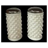 Vintage Milk Glass Hobnail Salt & Pepper