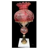 Vintage Cranberry Parlor Lamp