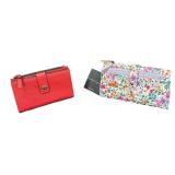 (2) New Wallets-Ditsy Floral & Red