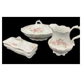 Pitcher, Vegetable Bowl (1 Chip & Age Cracks)
