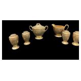 Wheeling W Va Gold Sugar Creamer & 2 Sets Salt &