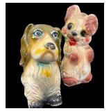 (2) Vintage Chalk Dogs