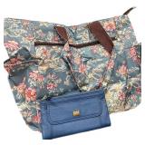 Large Purse/Tote & Blue Fossil Wallet