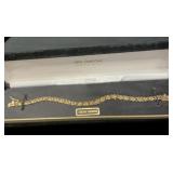24Kt Gold Over Sterling Silver Diamond Bracelet