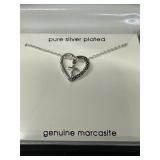 LE VIEW MARCASITE NECKLACE PURE SILVER PLATED