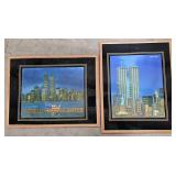 Holographic Foil Picture "Twin Towers, World