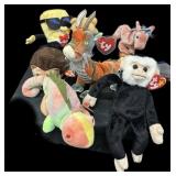 (7) Ty Beanie Babies-Monkey, Alligator, pony,