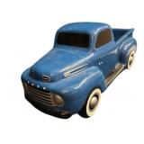 (2) Blue Ford Ceramic Pick Up Trucks (One Shiwn