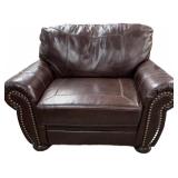 Leather Big Manï¿½ s Chair wï¿½ Baseball Stitching