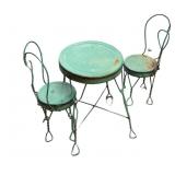 Metal Doll Ice Cream Table & 2 Chairs