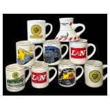 (8) Collectible Railroad Coffee Cups