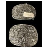 1991 & 1992 National Rodeo Belt Buckles