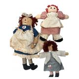 (3) Raggedy Ann Dolls