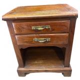 Oak 2 Drawer Night Stand