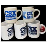 (5) CSX RAILROAD MUGS