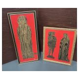 two framed art prints that are examples of brass