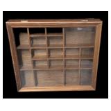 vintage wood and glass display case