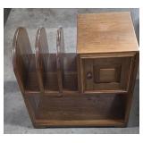 Rare Art Deco Era Wood Side Phone Book Shelf