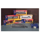displays a Life-Like HO Scale model train set,
