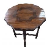 Vintage Wooden Tea Table with Crust Edge 1940s