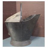 coal scuttle, also known as a coal hod, coal