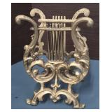 vintage brass lyre-shaped music stand