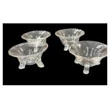 (4) Heisey Glass  Footed Nut Bowls