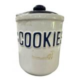 Navy & White Cookie Jar