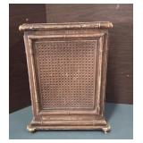 Regency Faux Bamboo and Cane Wastebasket