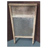 National Washboard Co Manual Ribbed Glass & Wood