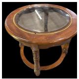 Glass Top Round End Table