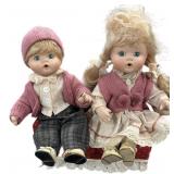 Bisque Boy & Girl on Sofa