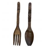 Wood Fork & Spoon