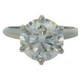 Platinum 3.30 ct Lab Diamond VS Solitaire Ring