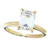 14kt Gold 2.16 ct Emerald Cut VS Lab Diamond Ring