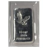 10oz .9999 Silver Hand Poured Bar