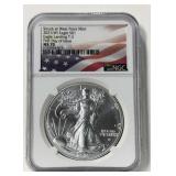 2021-W  1st Day Issue Silver Eagle MS70 NGC