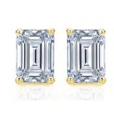 14kt Gold 5.01 ct Emerald Cut Lab Diamond Earrings