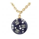 Chanel Faux Pearl Coco Mark Necklace